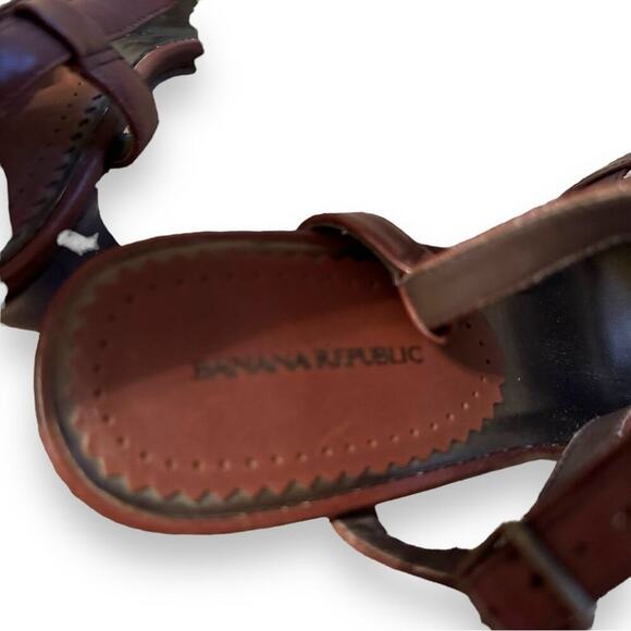 Banana Republic Vachetta Strappy Leather Slingback Heels Sandals Sz 7‎ Estimated - Picture 7 of 13
